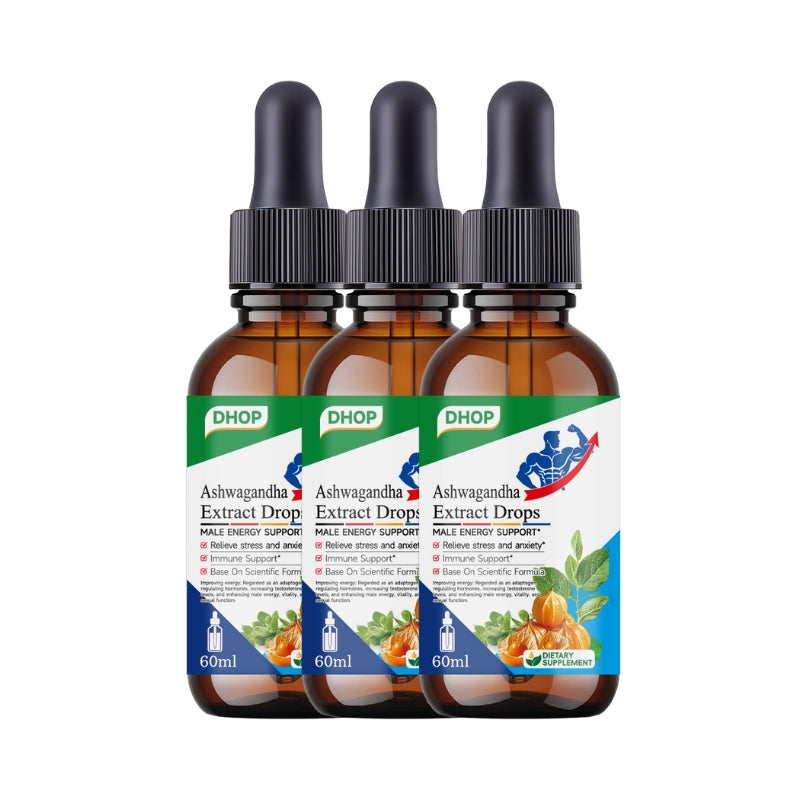 NUTRIBLOOM Ashwagandha Extract Drops – Stress Relief, Energy & Male Vitality Support (60ml)