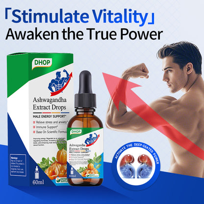 NUTRIBLOOM Ashwagandha Extract Drops – Stress Relief, Energy & Male Vitality Support (60ml)