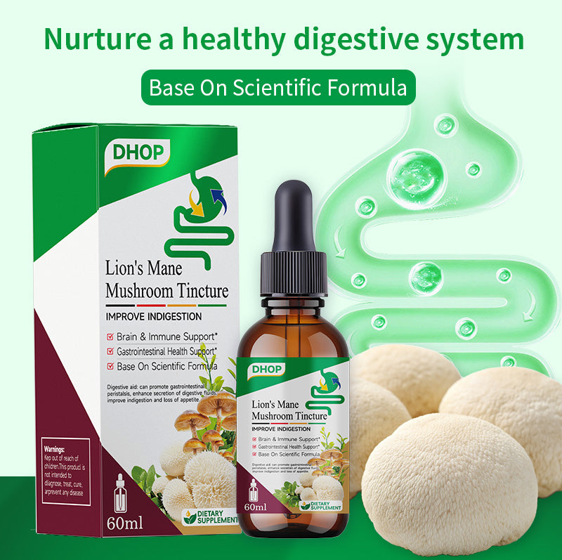 NUTRIBLOOM Lion's Mane Mushroom Tincture – Supports Digestion, Immunity & Stomach Health (60ml)
