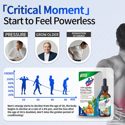 NUTRIBLOOM Ashwagandha Extract Drops – Stress Relief, Energy & Male Vitality Support (60ml)