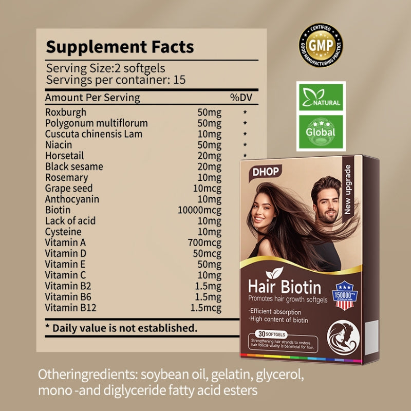 NUTRIBLOOM-Hair Biotin Promotes hair growth softgels