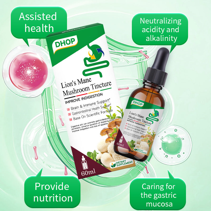 NUTRIBLOOM Lion's Mane Mushroom Tincture – Supports Digestion, Immunity & Stomach Health (60ml)
