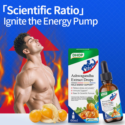 NUTRIBLOOM Ashwagandha Extract Drops – Stress Relief, Energy & Male Vitality Support (60ml)