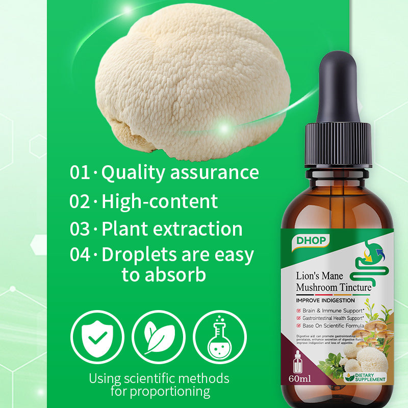NUTRIBLOOM Lion's Mane Mushroom Tincture – Supports Digestion, Immunity & Stomach Health (60ml)