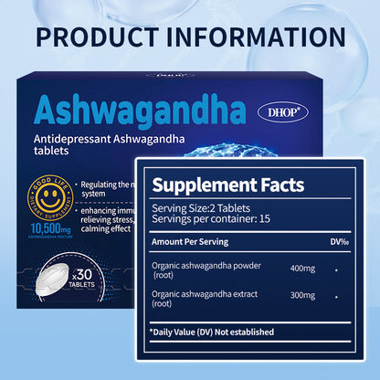 NUTRIBLOOM-Antidepresivo tabletas de Ashwagandha (Caramelos prensados)