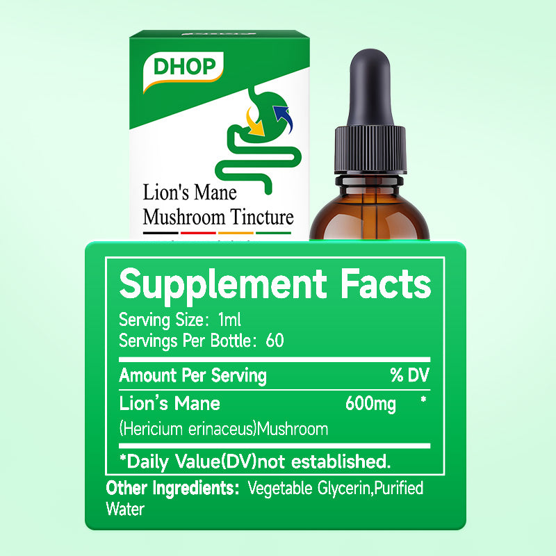 NUTRIBLOOM Lion's Mane Mushroom Tincture – Supports Digestion, Immunity & Stomach Health (60ml)