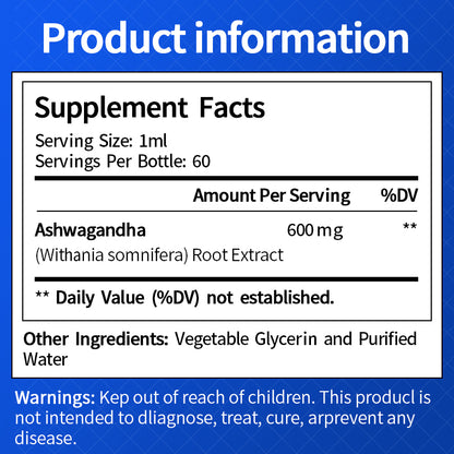 NUTRIBLOOM Ashwagandha Extract Drops – Stress Relief, Energy & Male Vitality Support (60ml)