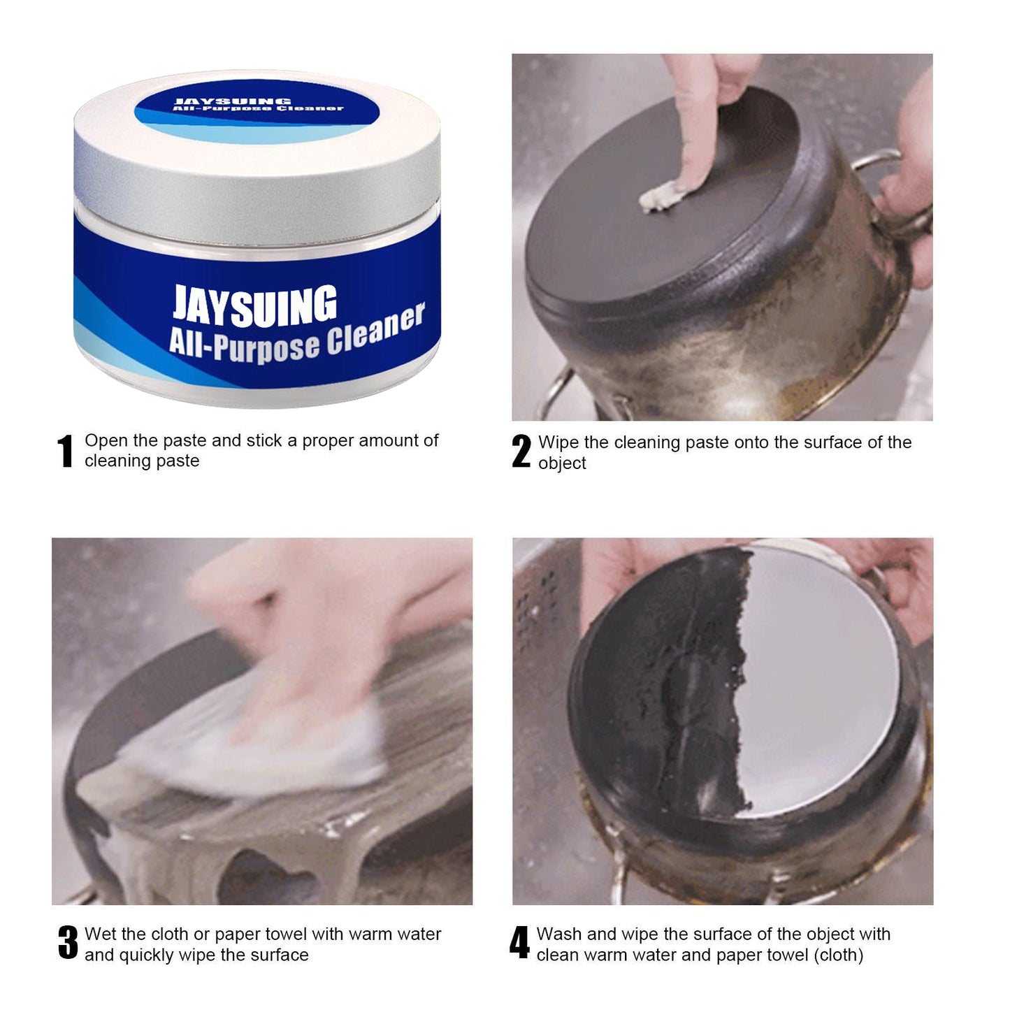 Stainless Steel Rust and Stain Remover – Pot Cleaner and Polish (Includes Sponge)